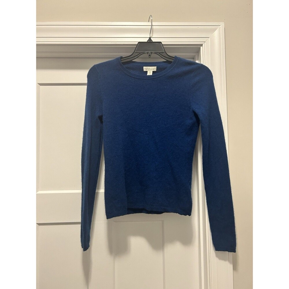 Adrienne Vittadini 100% 2ply Cashmere Blue Crew Neck Sweater Women's Size Medium